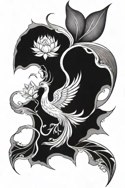 Phoenix Emerging From A Lotus