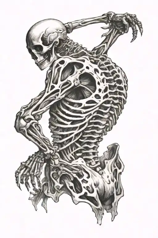 Backside Of Standing Skeleton