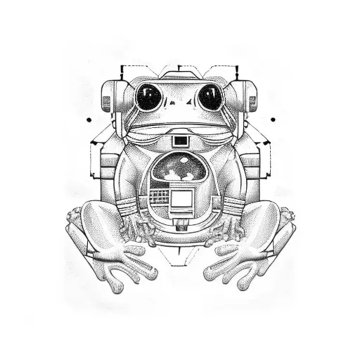 An Astronaut Frog Made Up Of Sacred Geometry Sapes