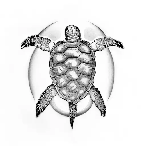 Sea Turtle With The Name Casseus On Shell