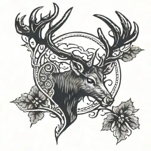 Nordic Deer With Blood