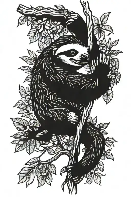 Be The Change With A Sloth Hanging From A Tree