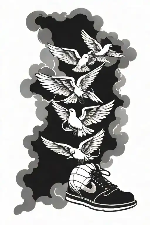 Basketball Bible Verse Written Doves And Clouds Surrounding