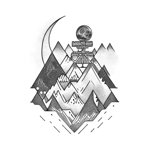 Montain And Moon