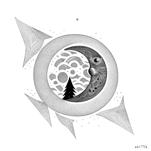 Moon Behind Mountain