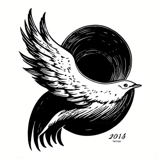 Minimalist Tattoo Which Represents The Wind With An Integral Date