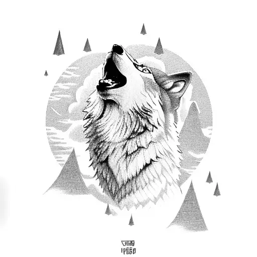 Wolf Howling With Korean Music Lyrics Incorporated Into The Design