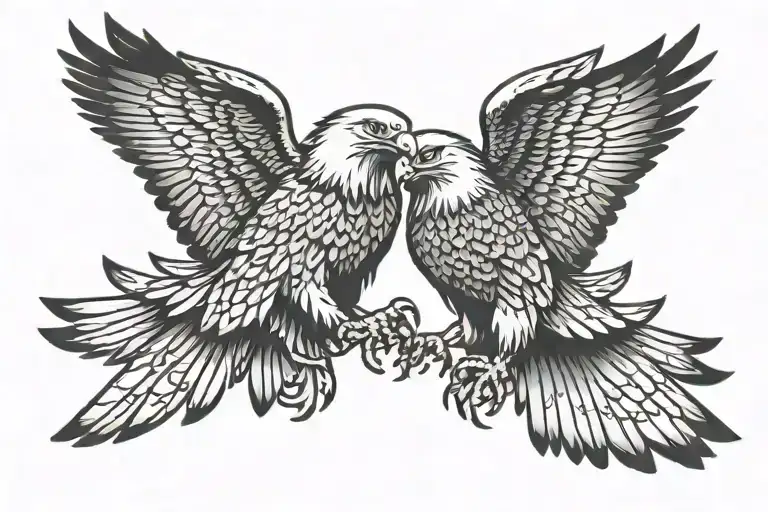 Eagles Wings Spread Wide On One Mom And On Other Dad