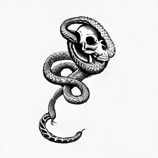 A Snake Through A Skull