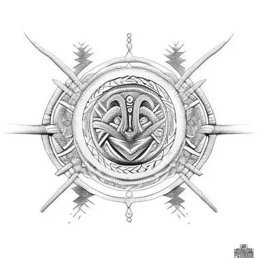 Maori Bracelet With Lines Et Forest