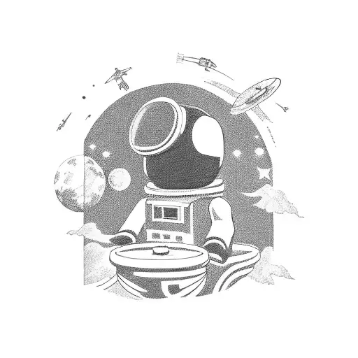 A Lego Astronaut Floating In Space