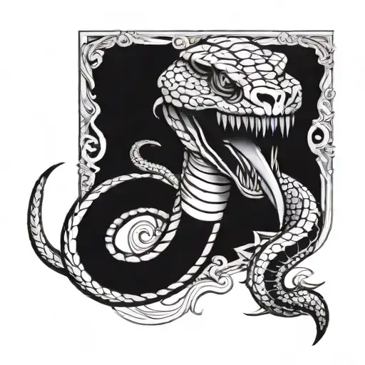 Snake Head Getting Stabbed With A Dagger