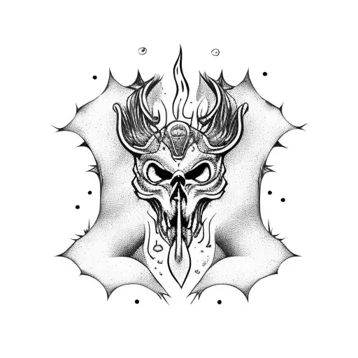 Bastard Sword Set On Fire With Ouroboros Wrapped Around It