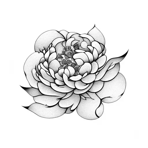 Small Peony With The Word Kah