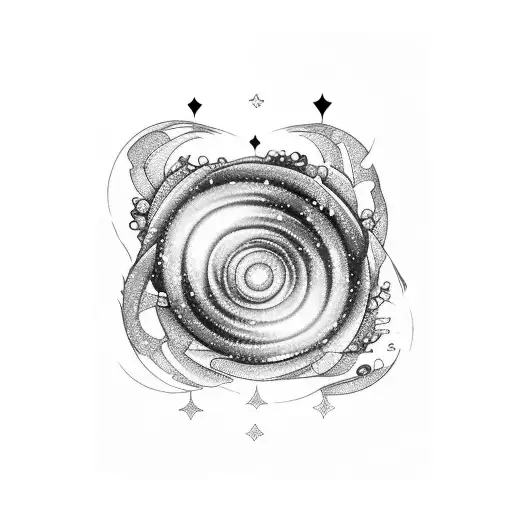 Spiral Galaxy With Stars At Exterior