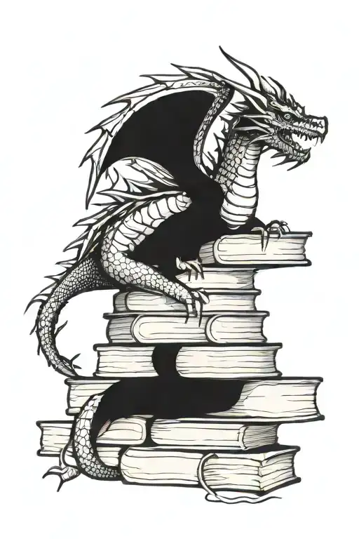 Dragon On A Stack Of Books