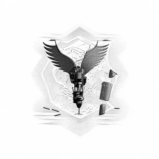 Design A Tattoo Featuring A Mine Engineer Working On A Vintage Car