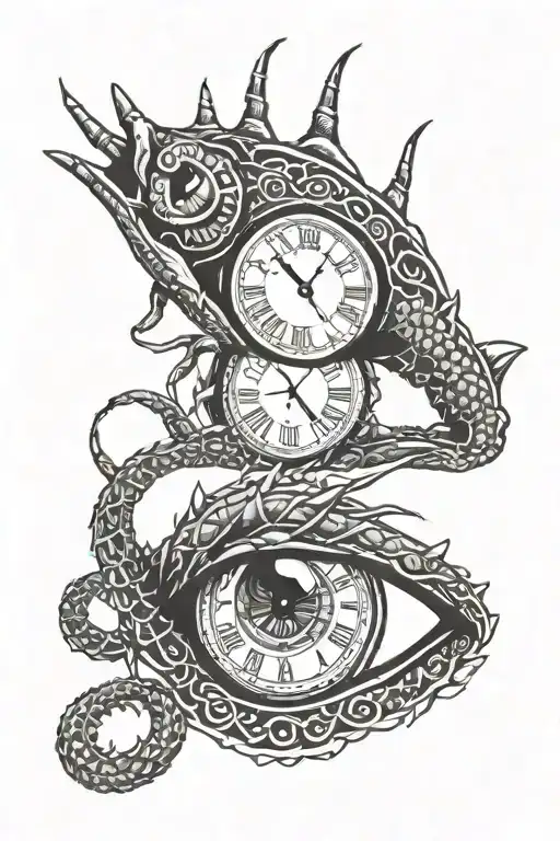 Eye And Clock With A Scorpion