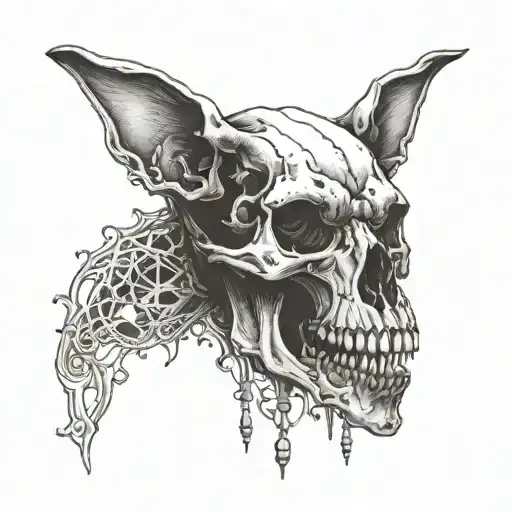 Dog Skull Adorned