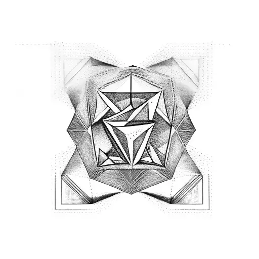 Inverted Triangle With Black Background And A White Heart Shape Inside Of It