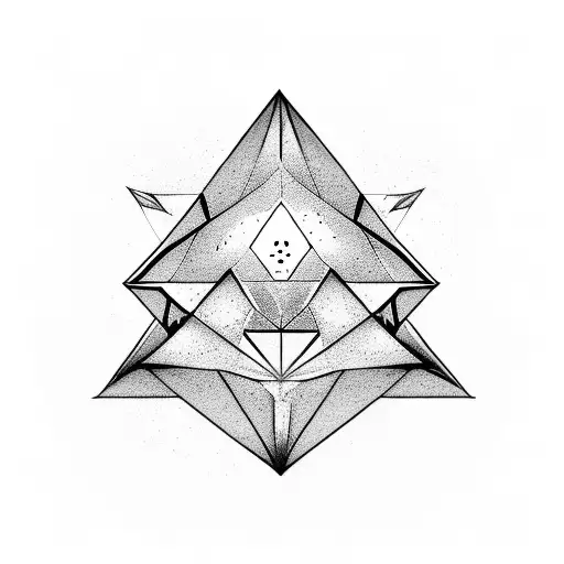 Inverted Triangle With Black Background And A White Human Shape Inside Of It