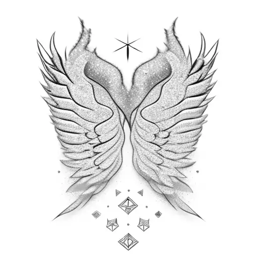 Wings With A Diamond In The Middle