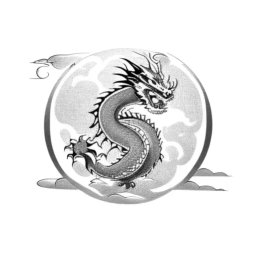 Dragon With Soccer Ball And Wave