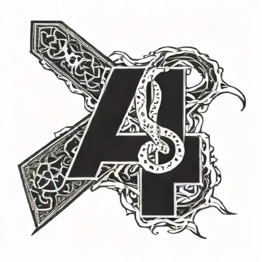 Combine The Linkin Park Logo With A Breast Cancer Awareness Ribbon In A Blackwork Style