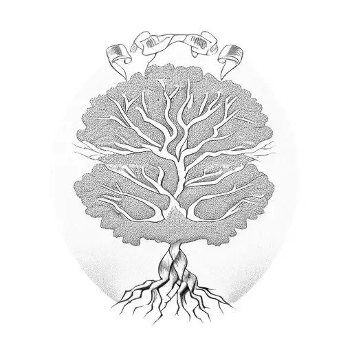 A Family Tree With Roots Growing Into A Cocktail Glass