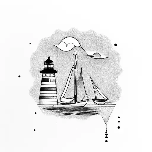 Sailboat And Lighthouse
