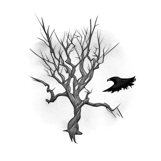 Ravens On A Tree Branch