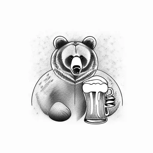 Bear Holding A Mug Of Beer