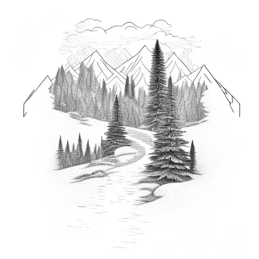 A Trail Winding Through A Lush Forest With A Silhouette Of A Hiker