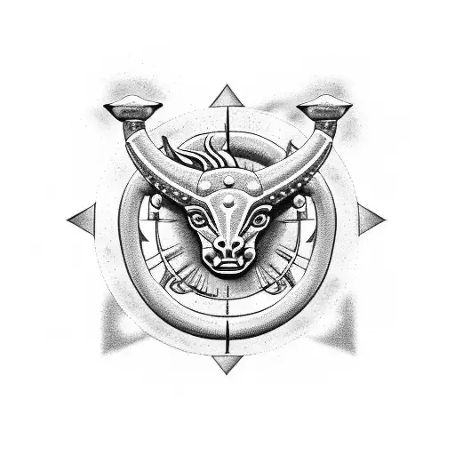 Sagittarius Constellation Entwined With A Medusa Head