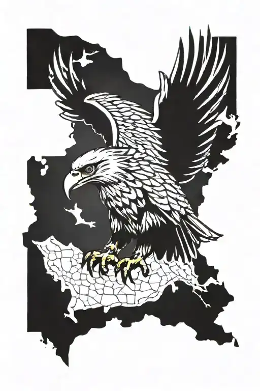 Aggressive Eagle With Punjab Map Outline
