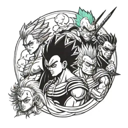 Vegeta And Zoro And Albedo Et Perona