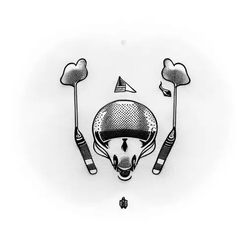 A Golf Club And A Motorcycle Merging Into One Design