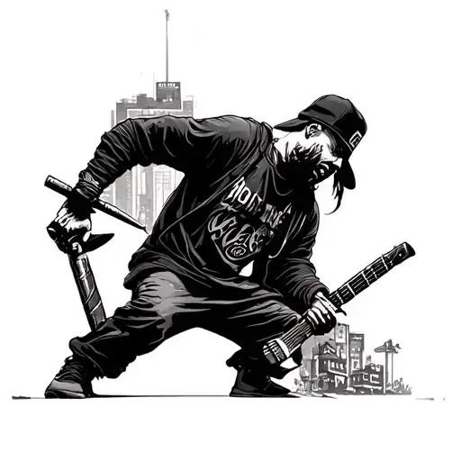 Hip-hop Warrior In The Street Scene