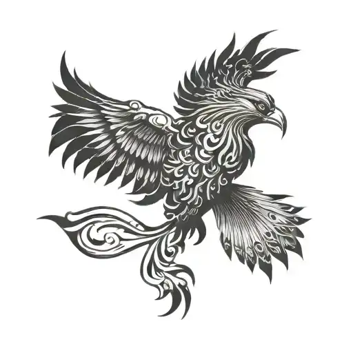 Phoenix Wrapped Around Arm Under The Elbow