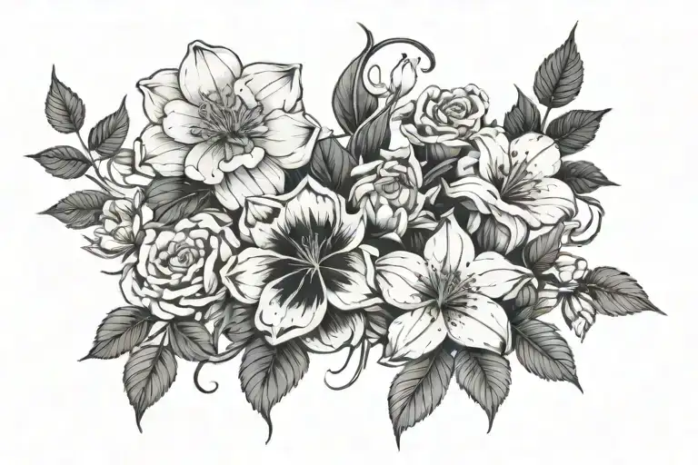 3 Different Flowers With Roots Growing