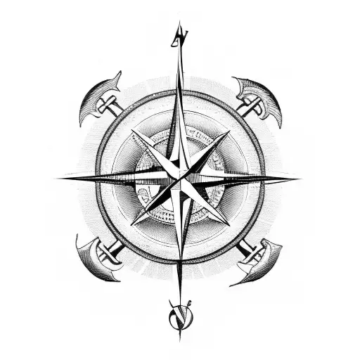 Compass Wave And Anchor