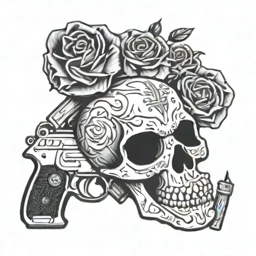 Justice Girl Gun Skull
