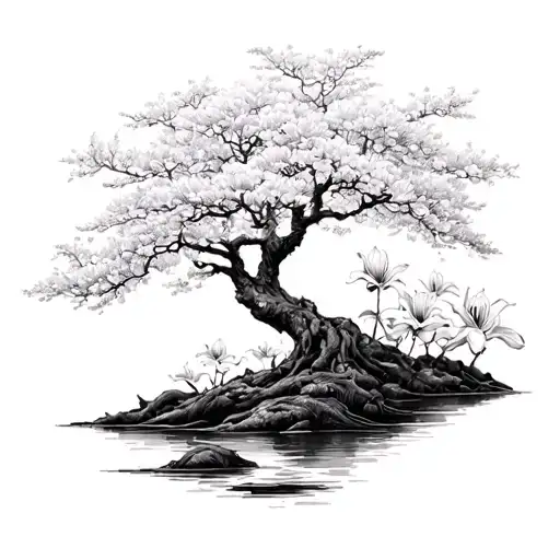 Sakura Tree And Spider Lily