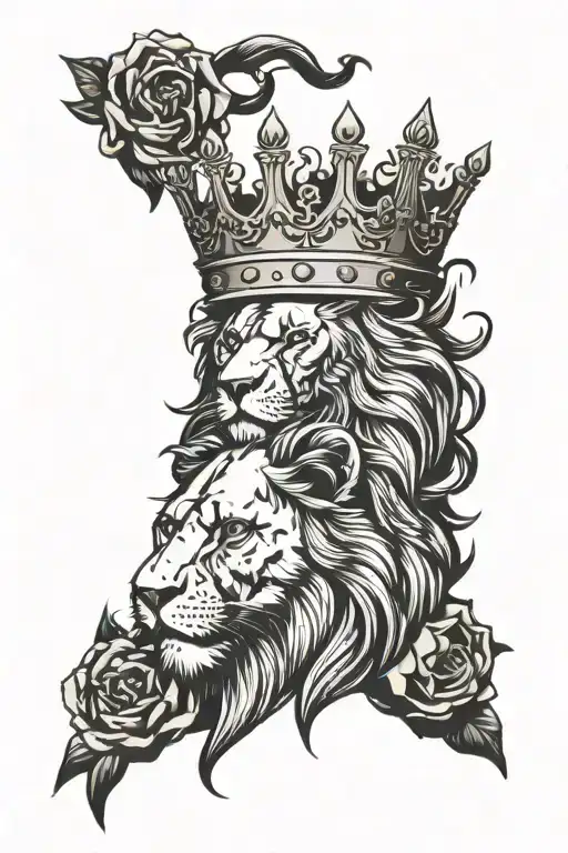 Lion And Skull With Crown