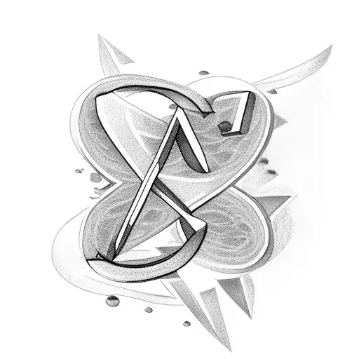 Letter R With A Star And A Heart