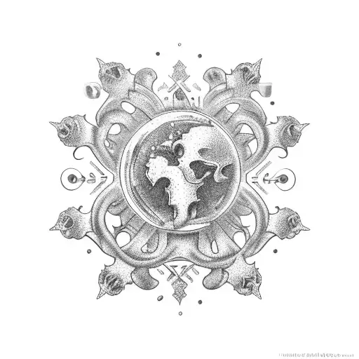 A Gothic Style Chandelier Hanging From A Globe