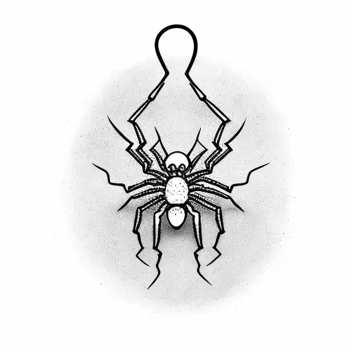 A Gothic Style Spider Hanging From A Globe