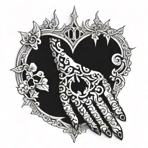 Gothic Hand Tattoo Design