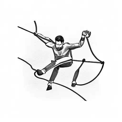 Man On Slackline Sport