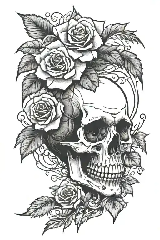 Skull Rose Floral Raven Clown Sea Waves Tree